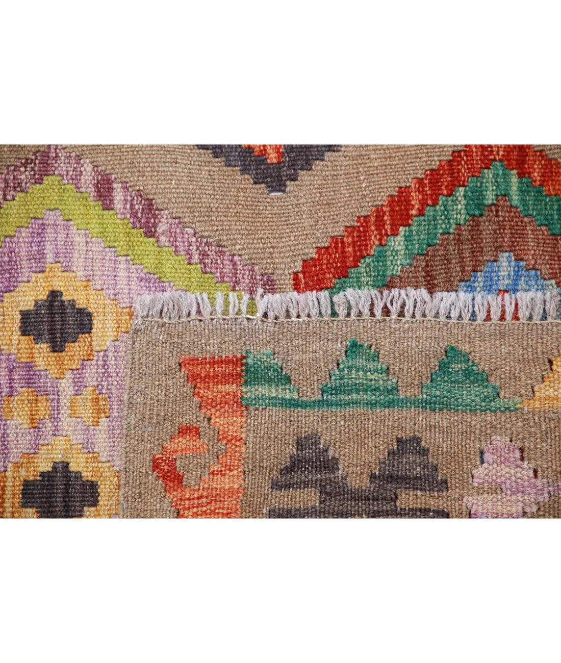 Hand Woven Maimana Kilim Wool Kilim Rug - 6'4'' x 9'9''