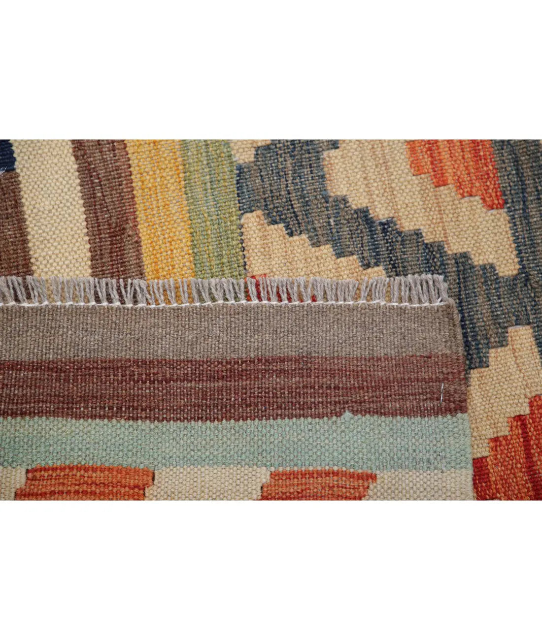 Hand Woven Maimana Kilim Wool Kilim Rug - 6'5'' x 9'5''