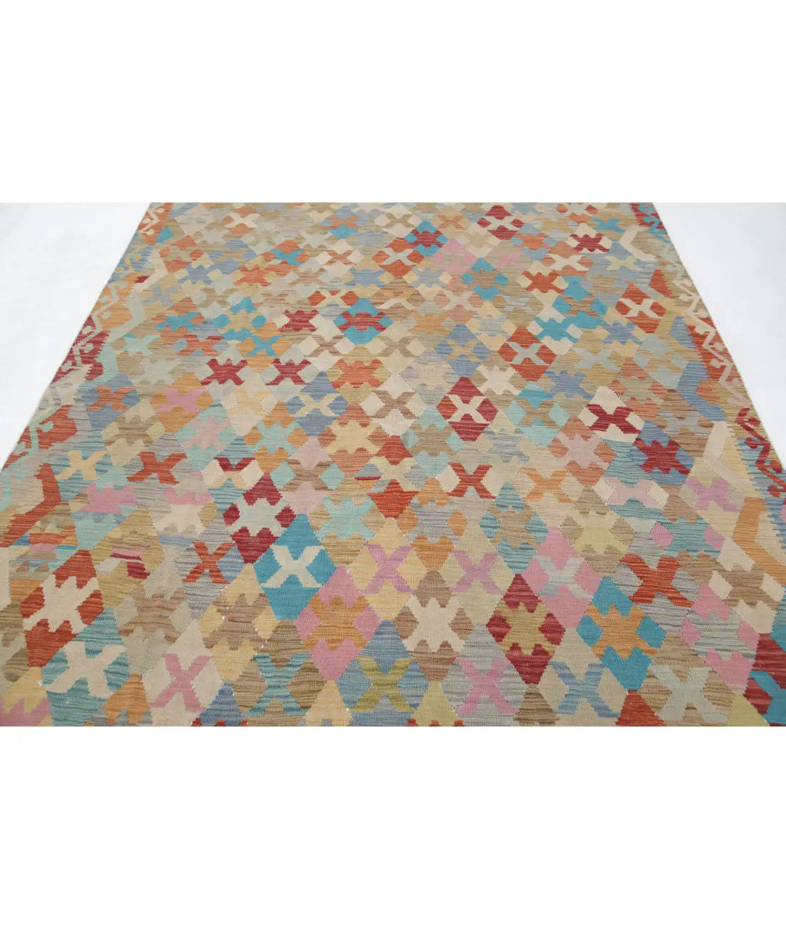 Hand Woven Maimana Kilim Wool Kilim Rug - 6'6'' x 9'5''