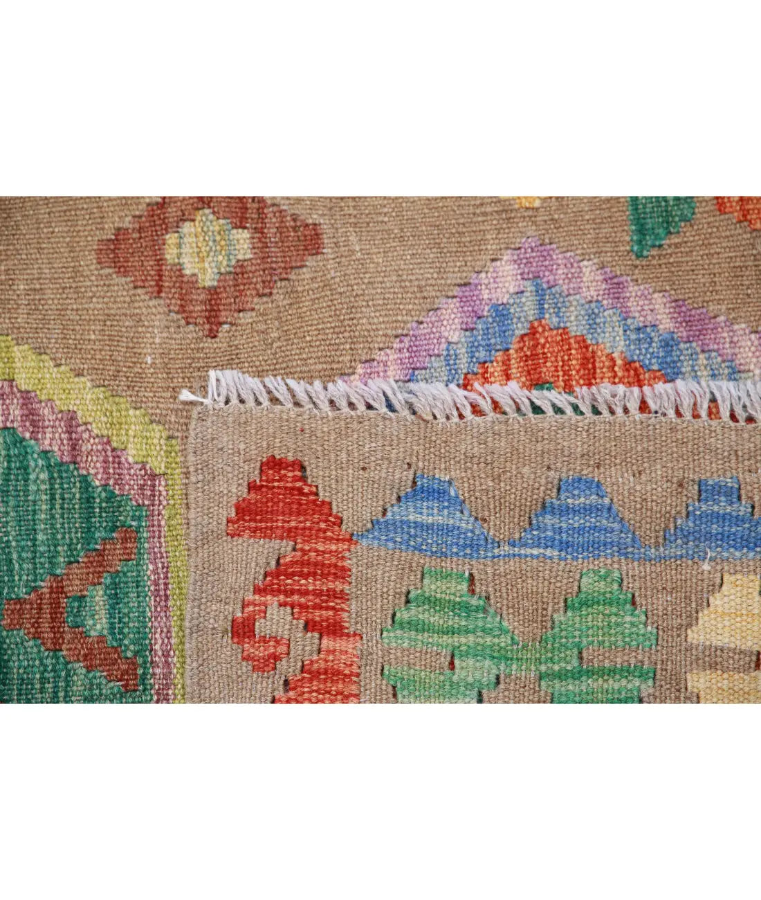 Hand Woven Maimana Kilim Wool Kilim Rug - 6'6'' x 9'8''