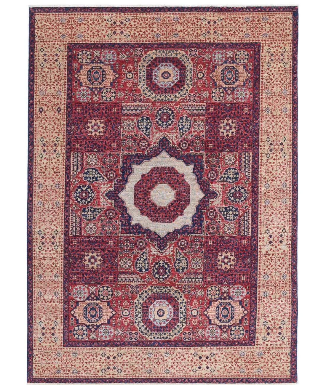 Hand Knotted Mamluk Wool Rug - 5'3'' x 7'6'' - Arteverk Rugs Area rug