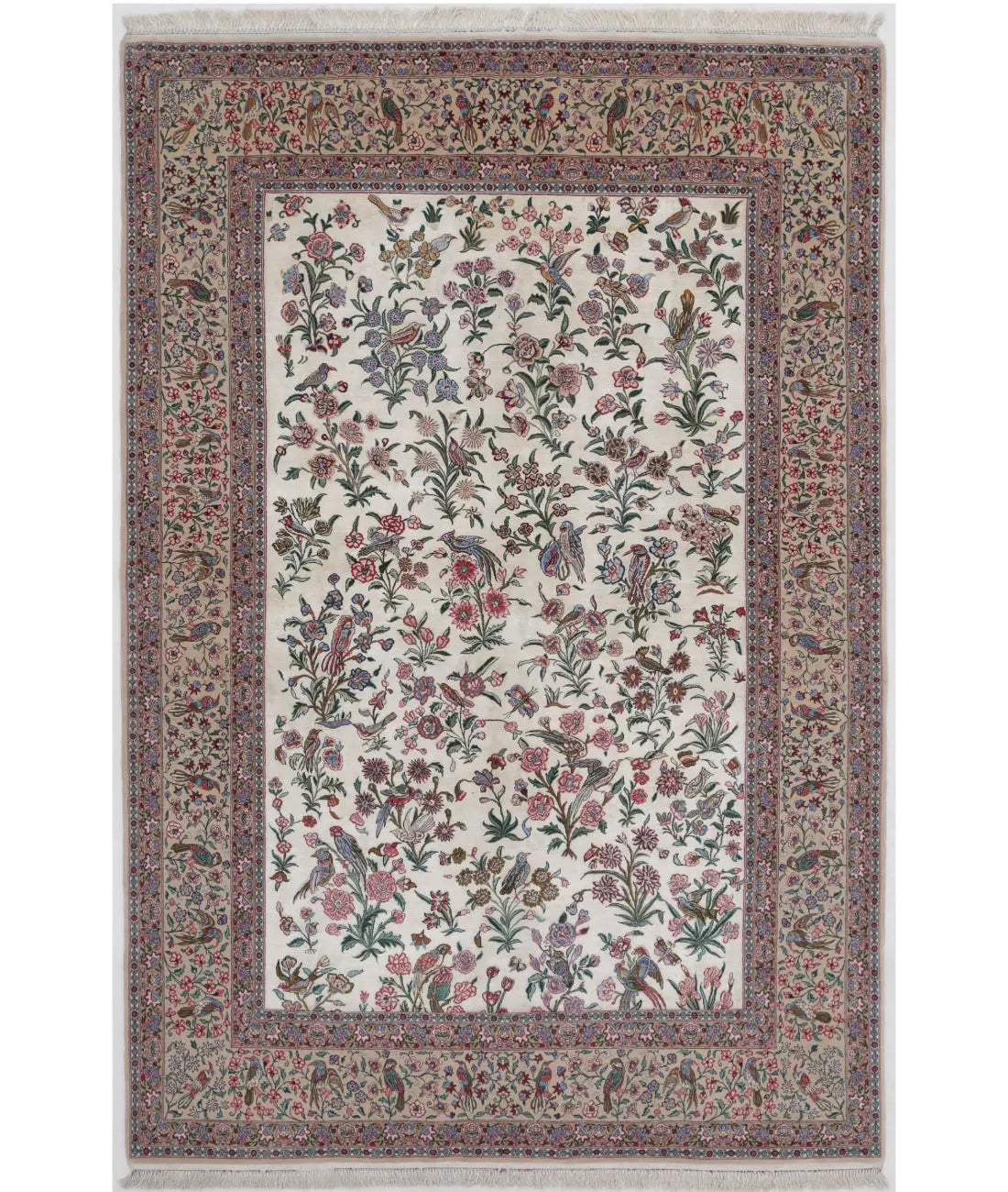 Hand Knotted Masterpiece Persian Isfahan Wool Rug - 5&#39;2&#39;&#39; x 7&#39;8&#39;&#39; - Arteverk Rugs Area rug
