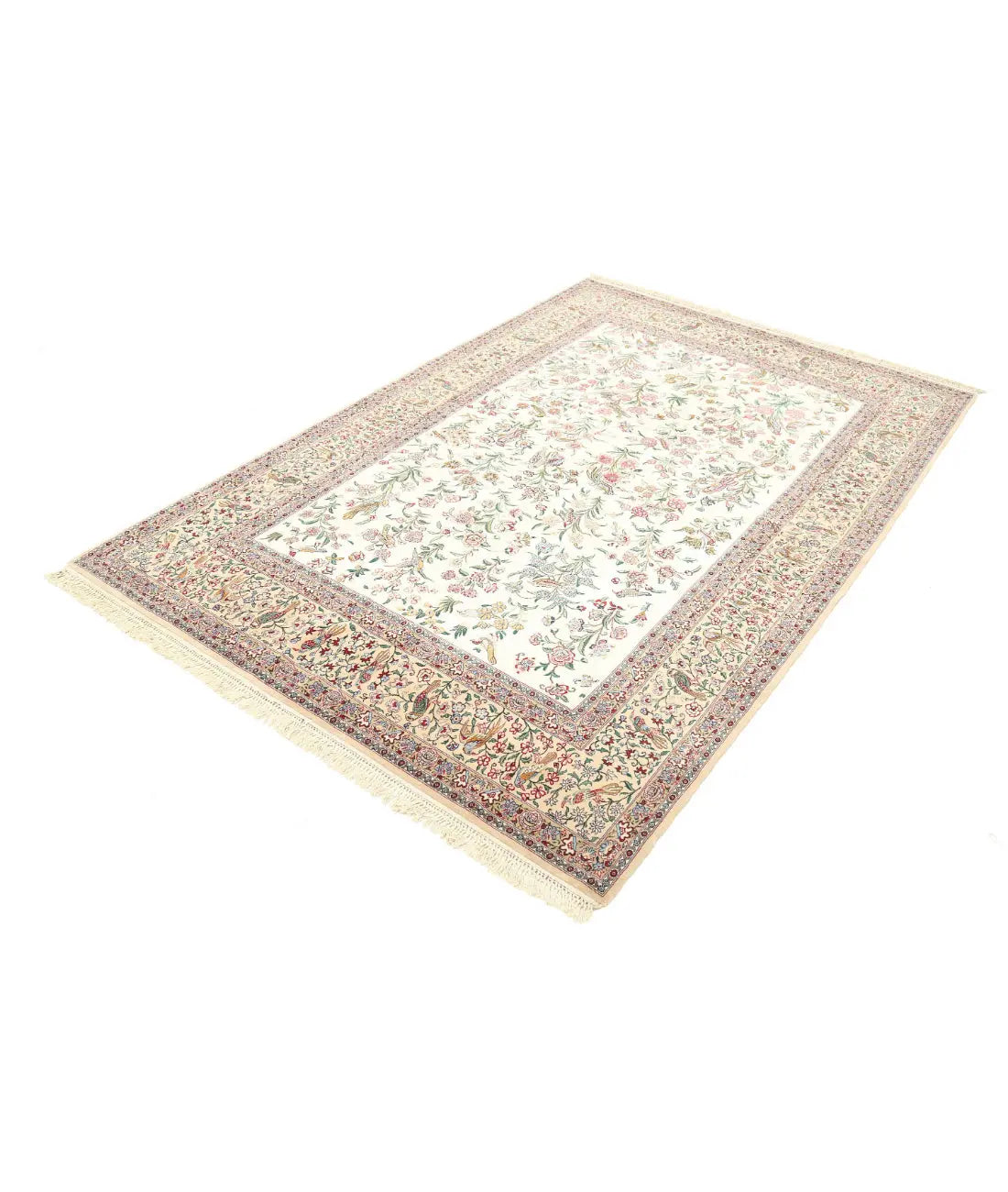 Hand Knotted Masterpiece Persian Isfahan Wool Rug - 5'2'' x 7'8'' - Arteverk Rugs Area rug