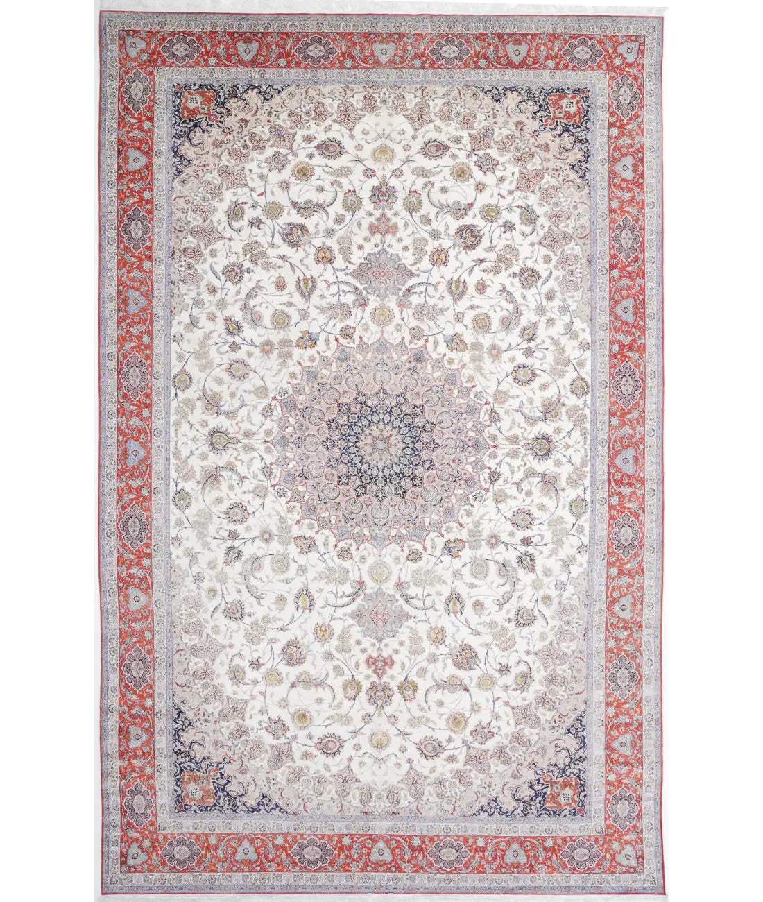 Hand Knotted Masterpiece Oriental Isfahan Wool &amp; Silk Rug - 12&#39;11&#39;&#39; x 21&#39;1&#39;&#39;