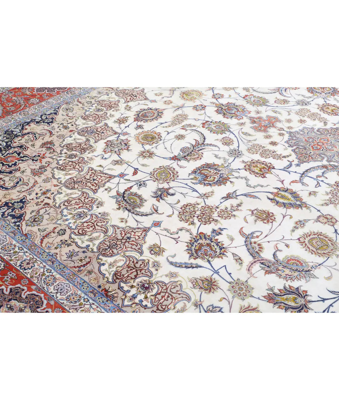 Tapis persan en laine et soie noué à la main, chef-d'œuvre d'Ispahan, 12'11'' x 21'1''