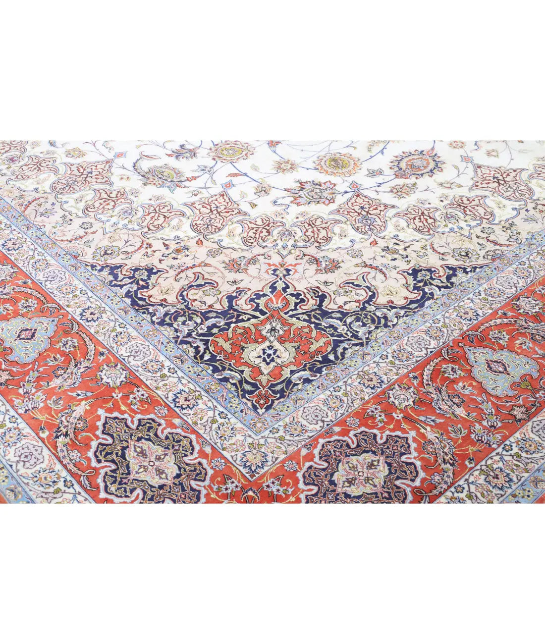 Tapis persan en laine et soie noué à la main, chef-d'œuvre d'Ispahan, 12'11'' x 21'1''