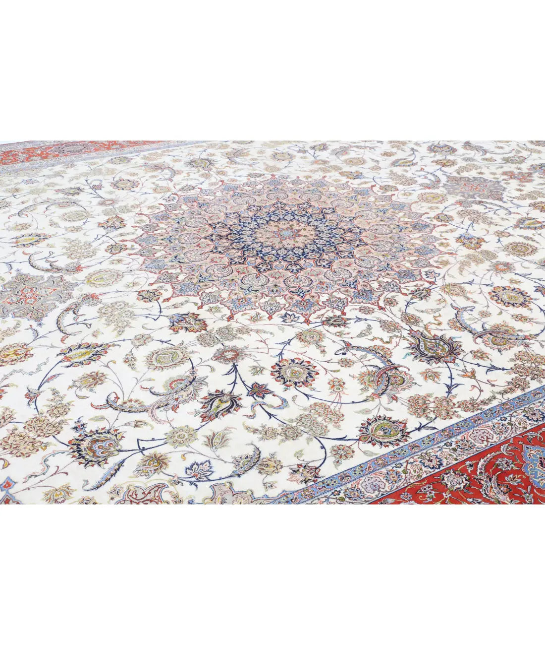 Tapis persan en laine et soie noué à la main, chef-d'œuvre d'Ispahan, 12'11'' x 21'1''