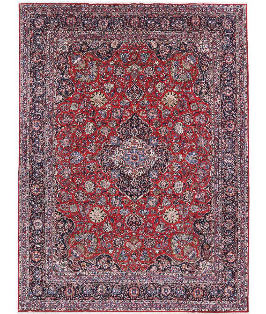 Hand Knotted Masterpiece Persian Kashan Fine Wool Rug - 10&#39;7&#39;&#39; x 14&#39;3&#39;&#39; - Arteverk Rugs Area rug