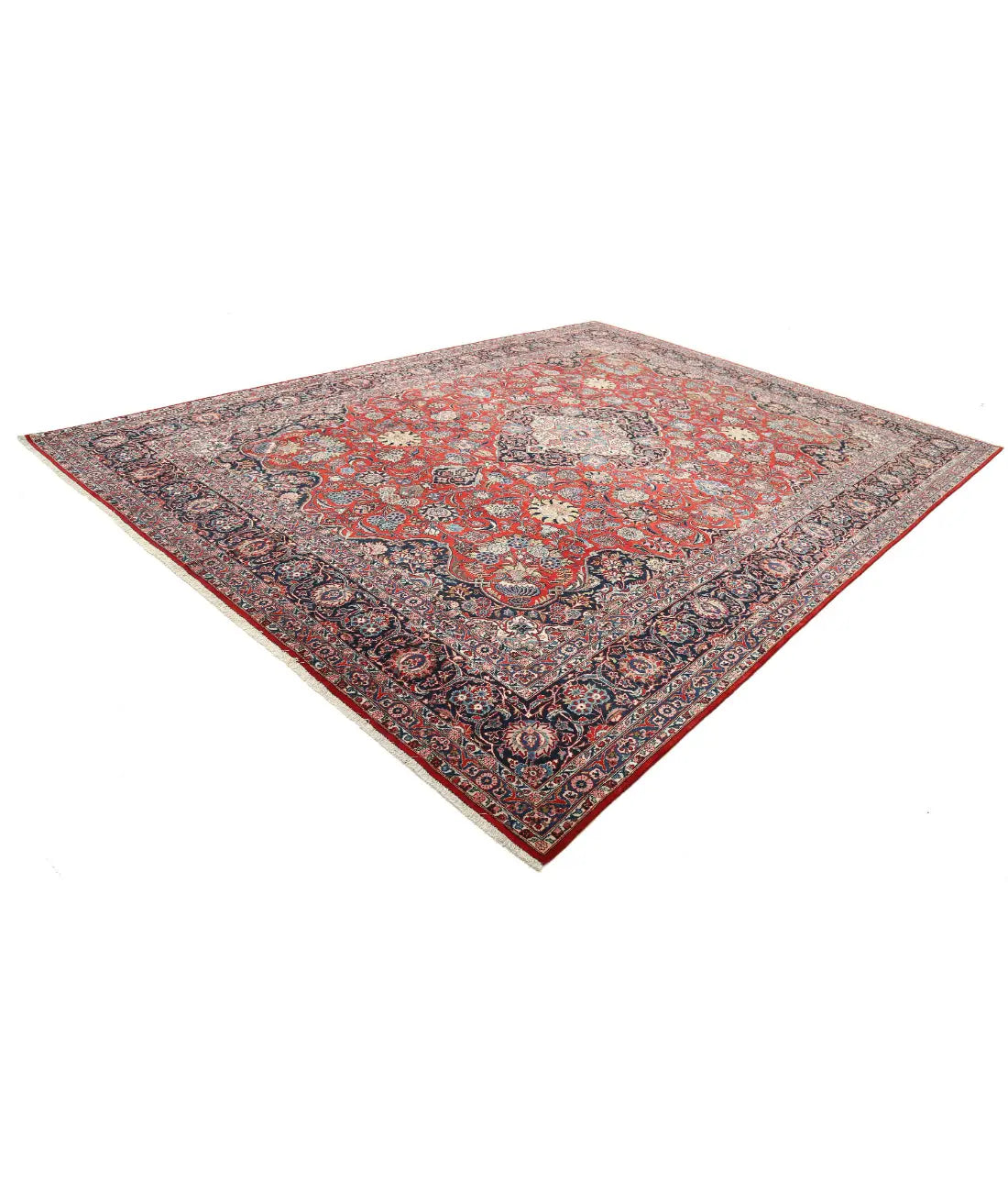 Hand Knotted Masterpiece Persian Kashan Fine Wool Rug - 10'7'' x 14'3'' - Arteverk Rugs Area rug