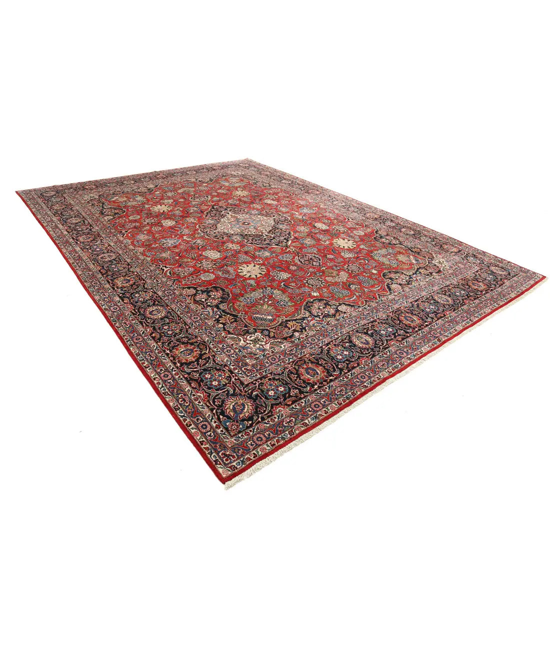 Hand Knotted Masterpiece Persian Kashan Fine Wool Rug - 10'7'' x 14'3'' - Arteverk Rugs Area rug