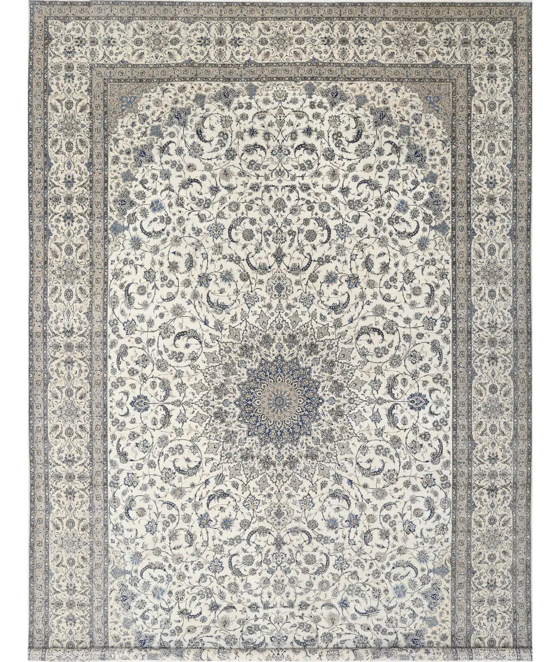 Hand Knotted Masterpiece Oriental Nain Habibian Wool & Silk Rug - 16'3'' x 25'6''
