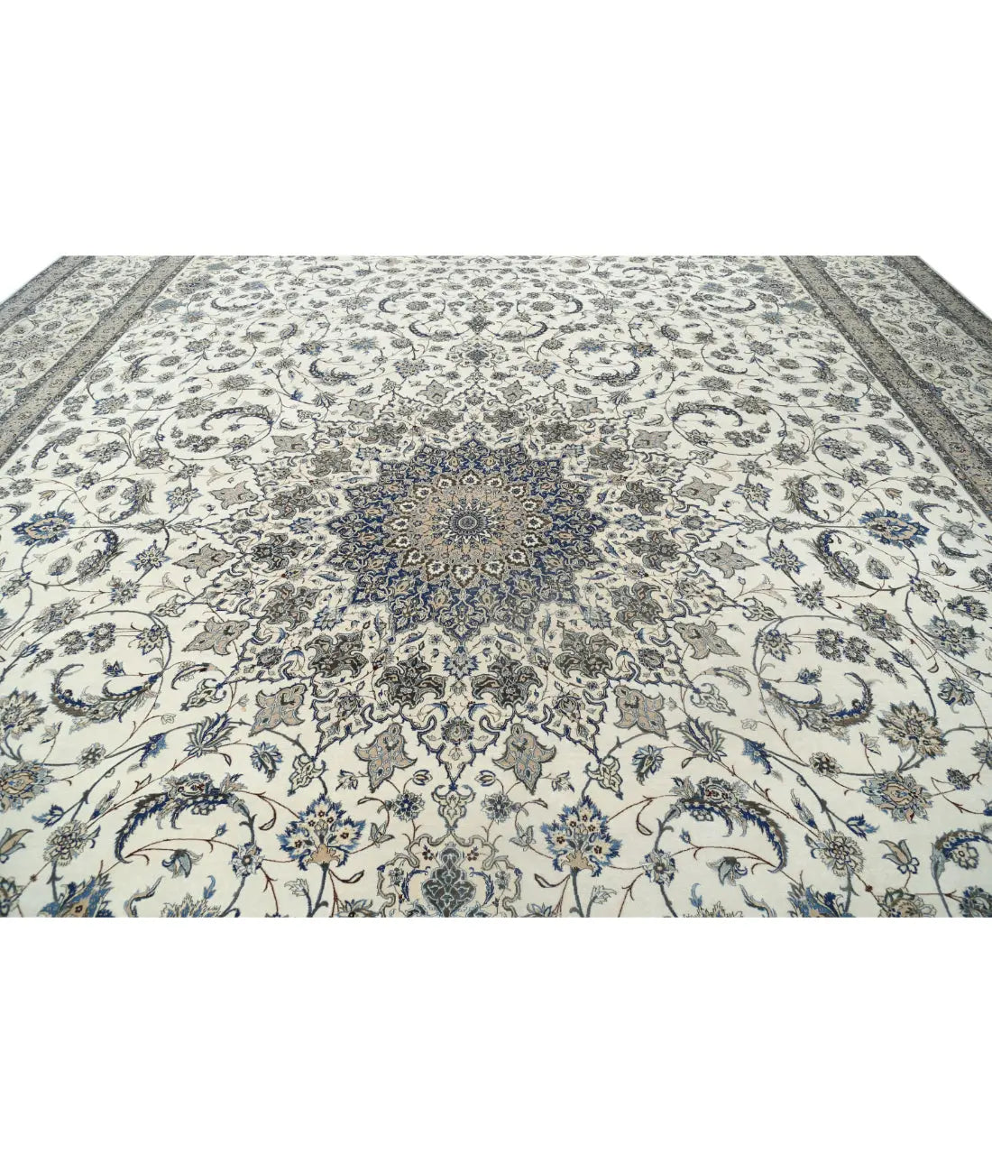 Hand Knotted Masterpiece Persian Nain Habibian Wool & Silk Rug - 16'3'' x 25'6'' - Arteverk Rugs Area rug