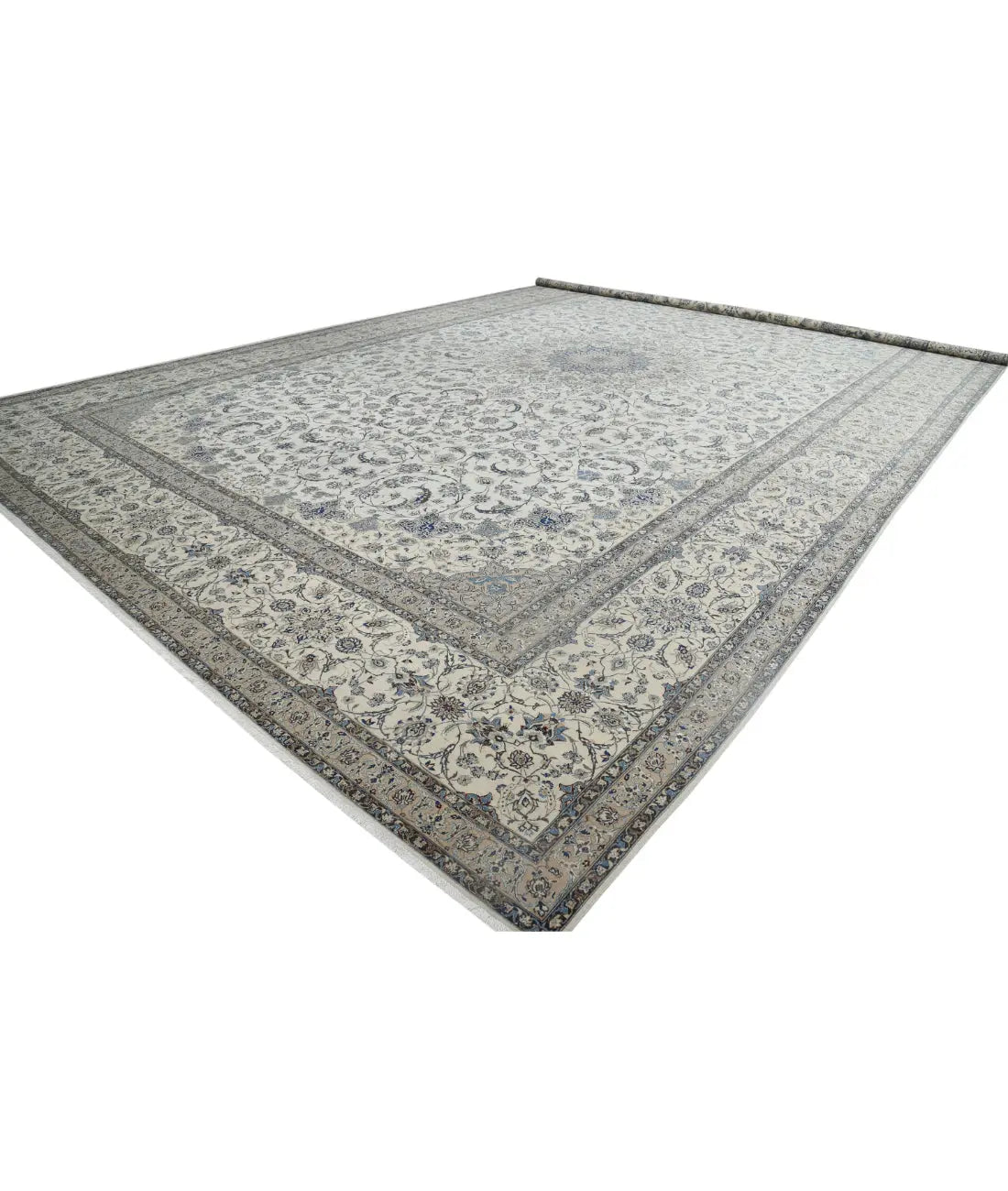 Hand Knotted Masterpiece Persian Nain Habibian Wool & Silk Rug - 16'3'' x 25'6'' - Arteverk Rugs Area rug