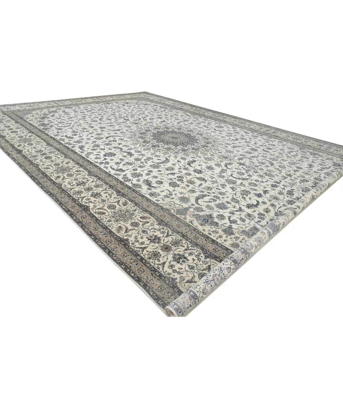 Hand Knotted Masterpiece Persian Nain Habibian Wool & Silk Rug - 16'3'' x 25'6'' - Arteverk Rugs Area rug