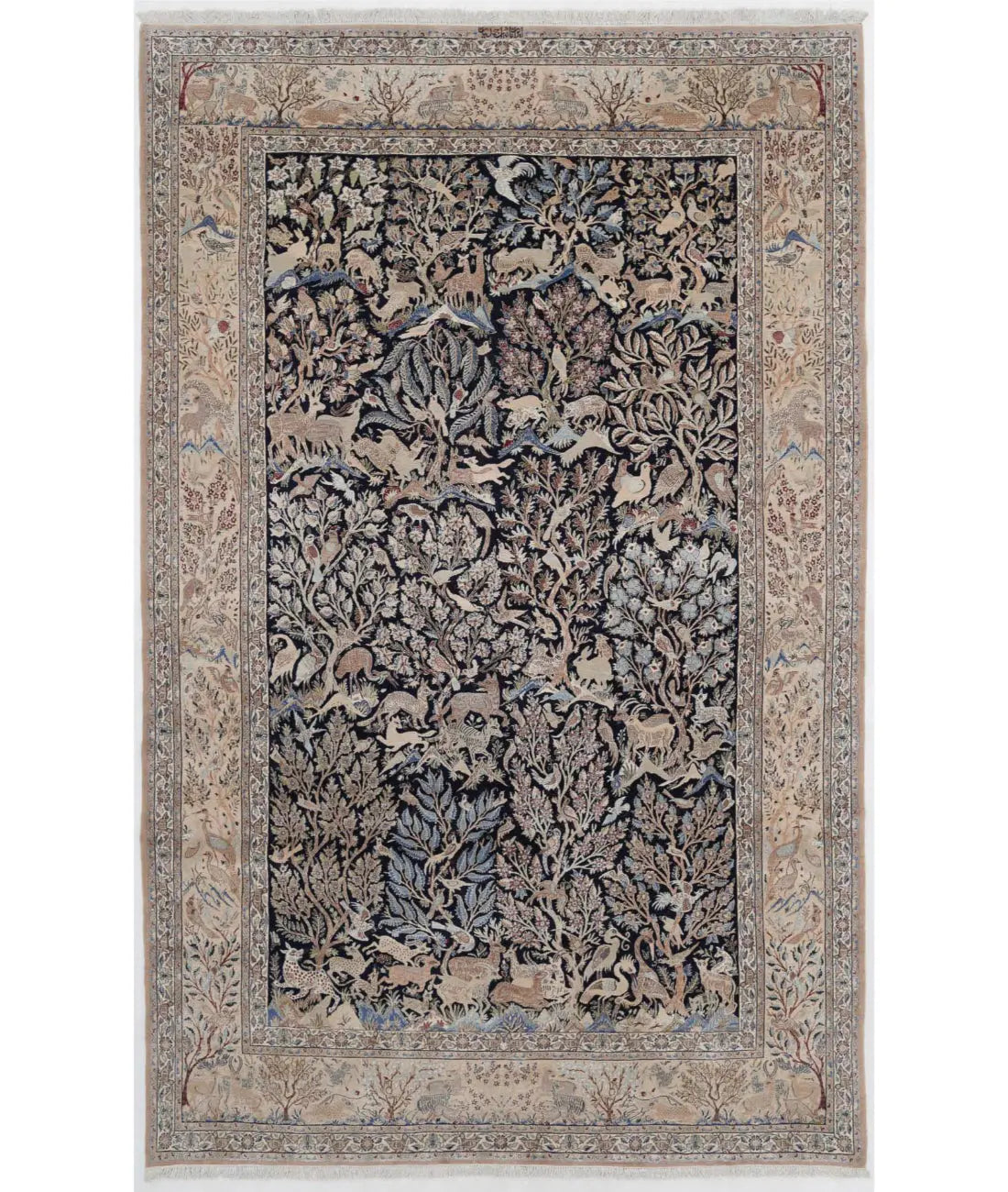 Hand Knotted Masterpiece Persian Nain Wool Rug - 6'11'' x 11'3'' - Arteverk Rugs Area rug