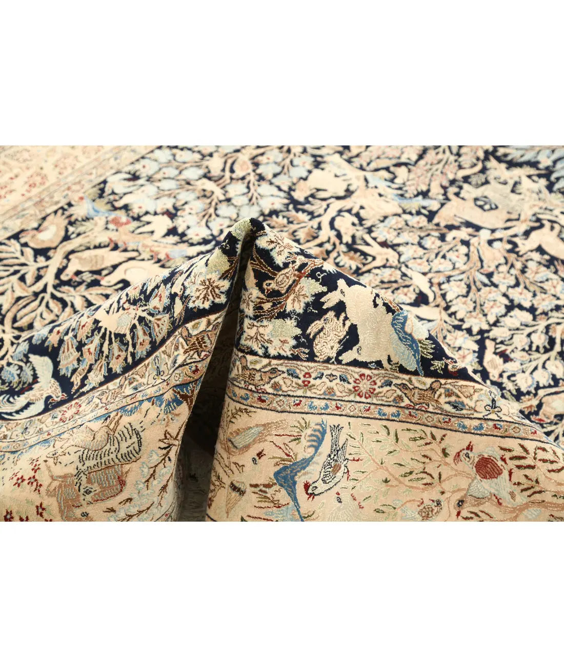 Hand Knotted Masterpiece Persian Nain Wool Rug - 6'11'' x 11'3'' - Arteverk Rugs Area rug