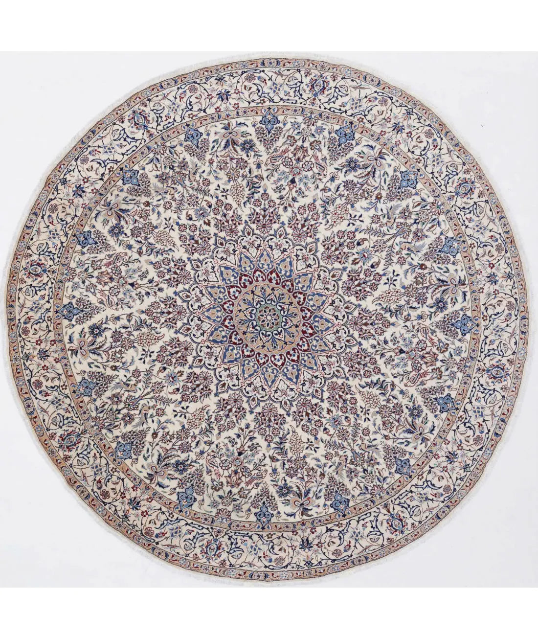 Hand Knotted Masterpiece Oriental Nain Wool Rug - 9'5'' x 9'8''