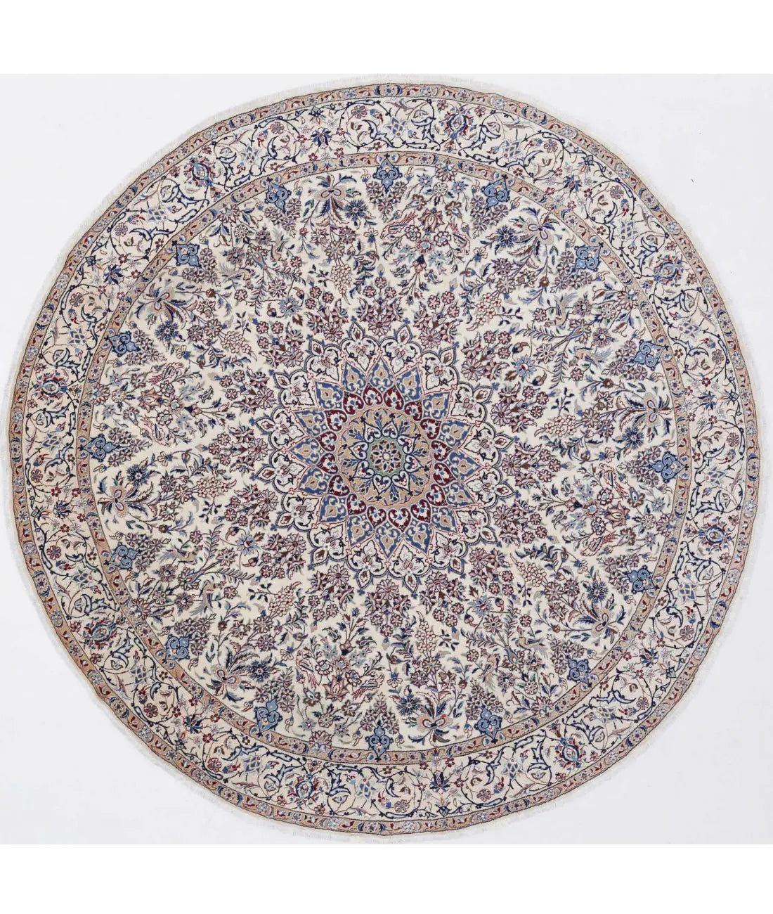 Hand Knotted Masterpiece Persian Nain Wool Rug - 9'5'' x 9'8'' - Arteverk Rugs Area rug