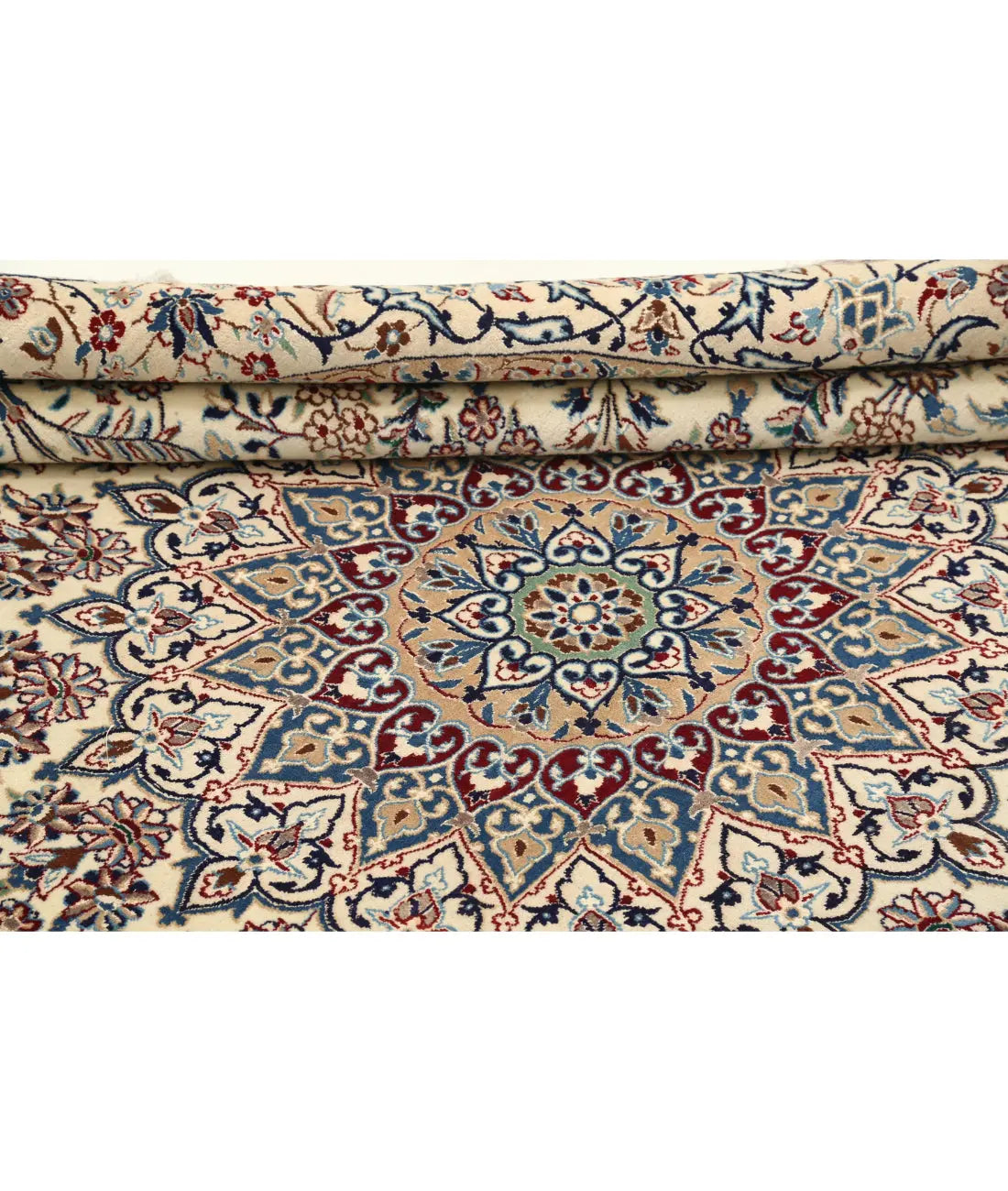 Hand Knotted Masterpiece Persian Nain Wool Rug - 9'5'' x 9'8'' - Arteverk Rugs Area rug