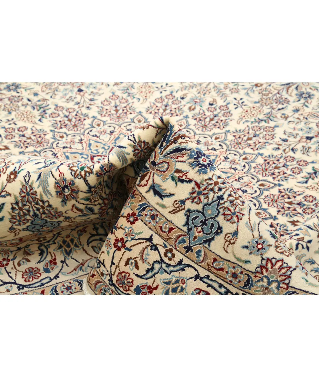 Hand Knotted Masterpiece Persian Nain Wool Rug - 9'5'' x 9'8'' - Arteverk Rugs Area rug