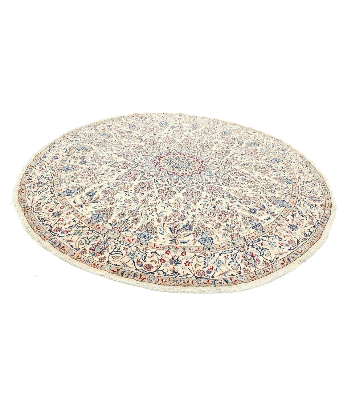 Hand Knotted Masterpiece Persian Nain Wool Rug - 9'5'' x 9'8'' - Arteverk Rugs Area rug