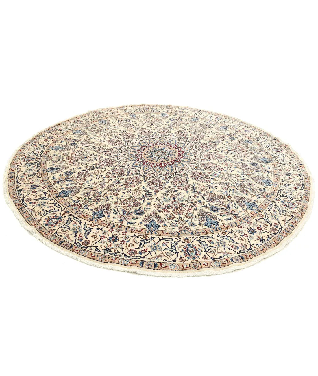 Hand Knotted Masterpiece Persian Nain Wool Rug - 9'5'' x 9'8'' - Arteverk Rugs Area rug