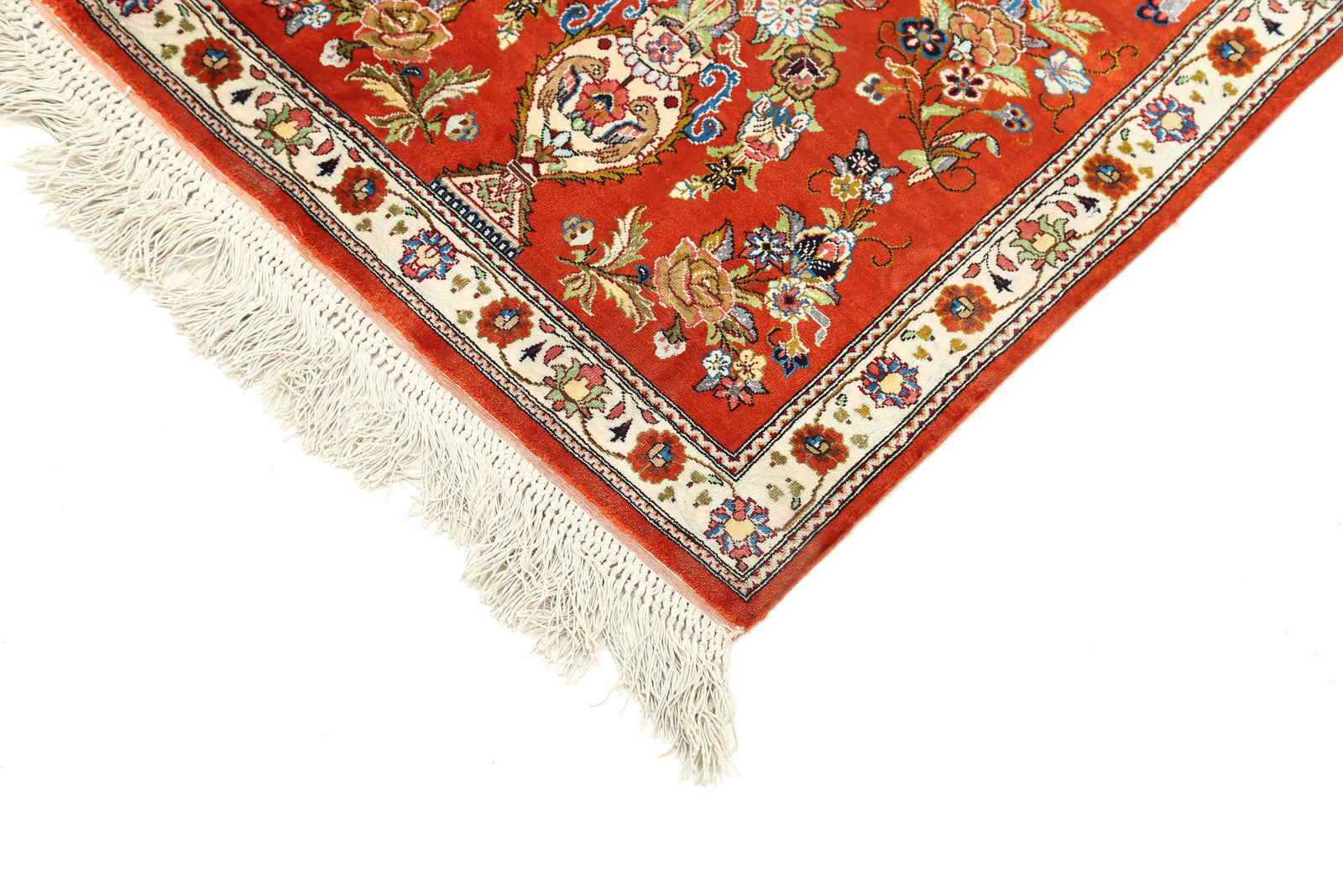 Hand Knotted Masterpiece Persian Qum Silk Rug - 1'7'' x 5'3'' - Arteverk Rugs Area rug