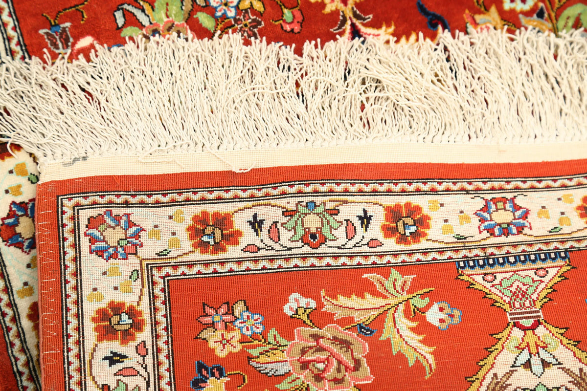 Hand Knotted Masterpiece Persian Qum Silk Rug - 1'7'' x 5'3'' - Arteverk Rugs Area rug