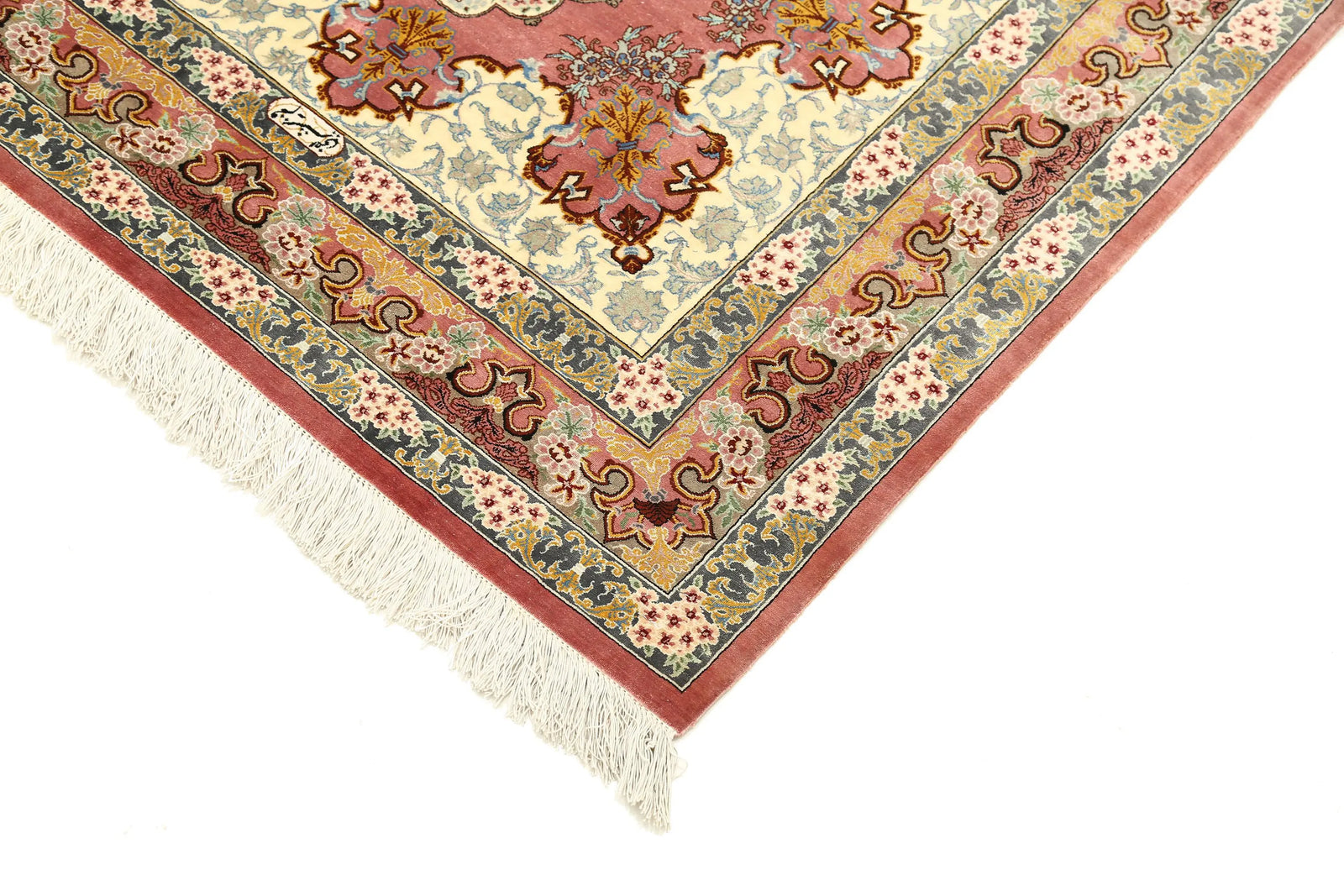 Hand Knotted Masterpiece Persian Qum Silk Rug - 3'4'' x 4'10'' - Arteverk Rugs Area rug