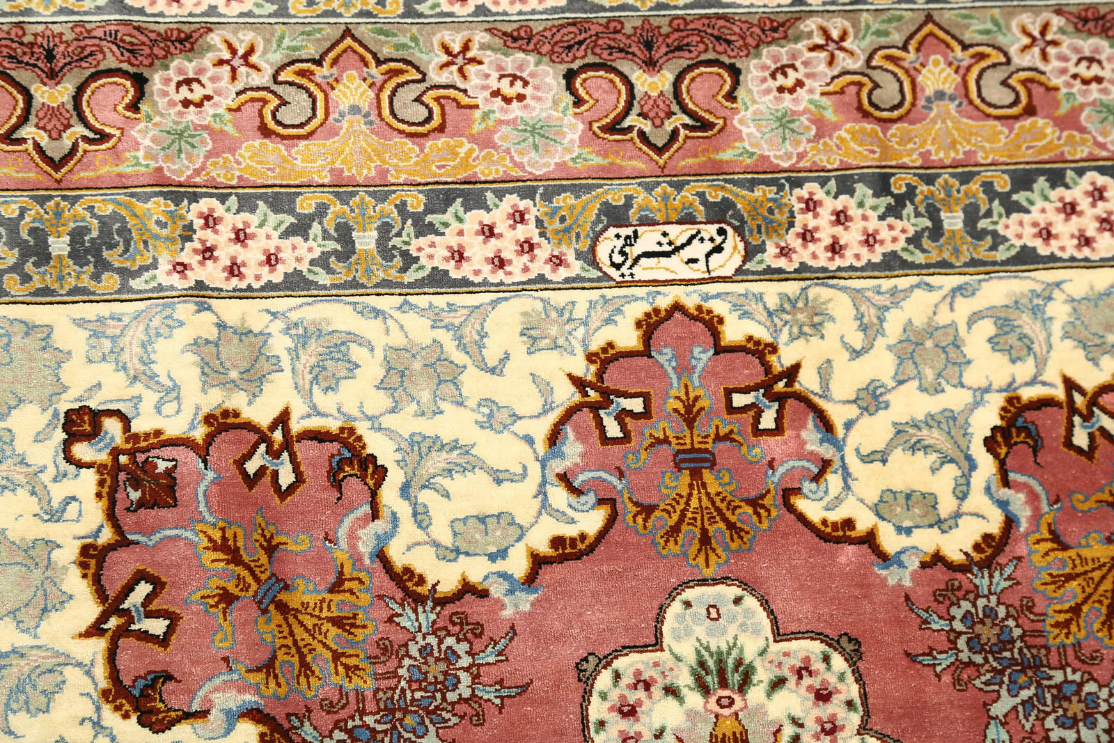 Hand Knotted Masterpiece Persian Qum Silk Rug - 3'4'' x 4'10'' - Arteverk Rugs Area rug