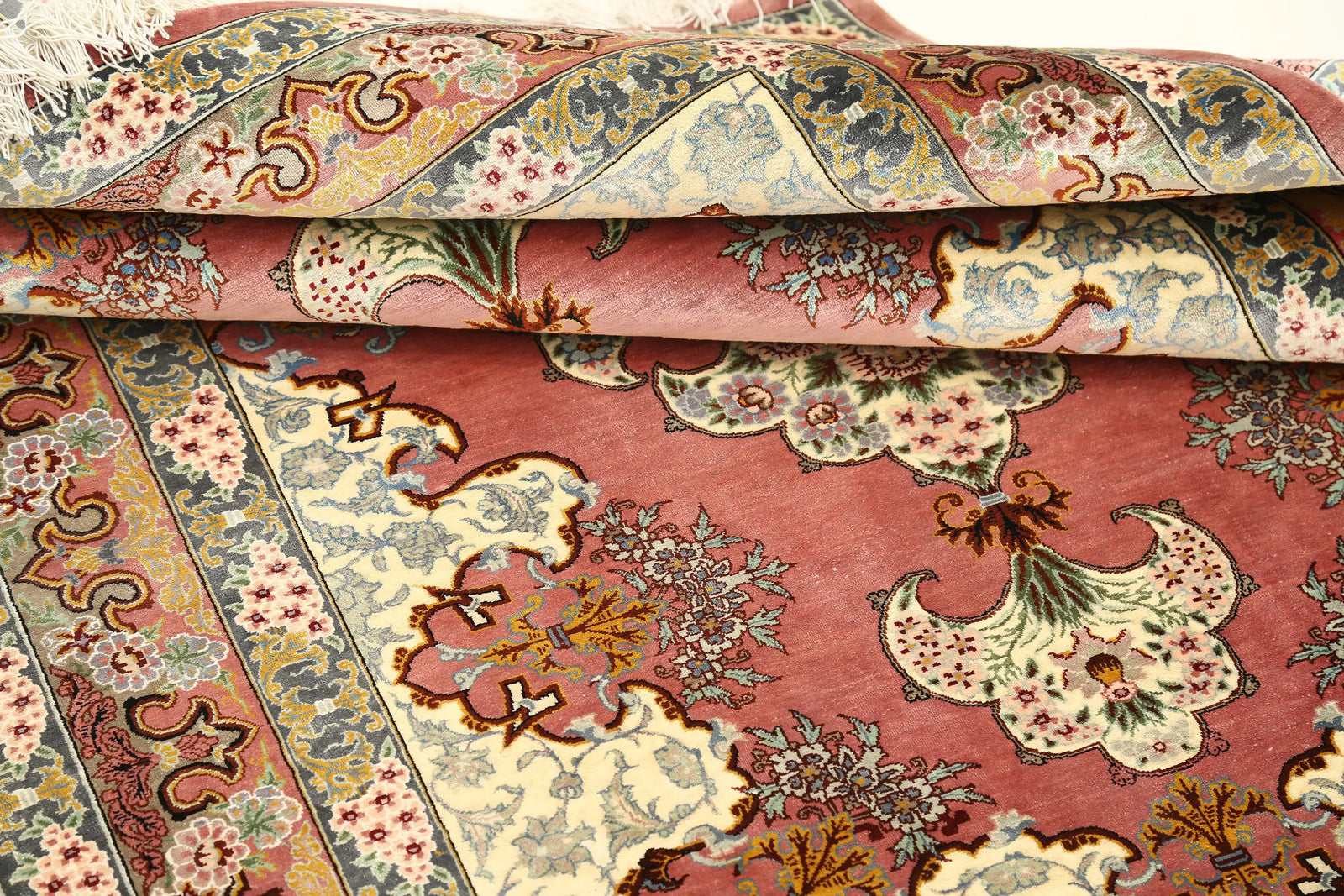 Hand Knotted Masterpiece Persian Qum Silk Rug - 3'4'' x 4'10'' - Arteverk Rugs Area rug