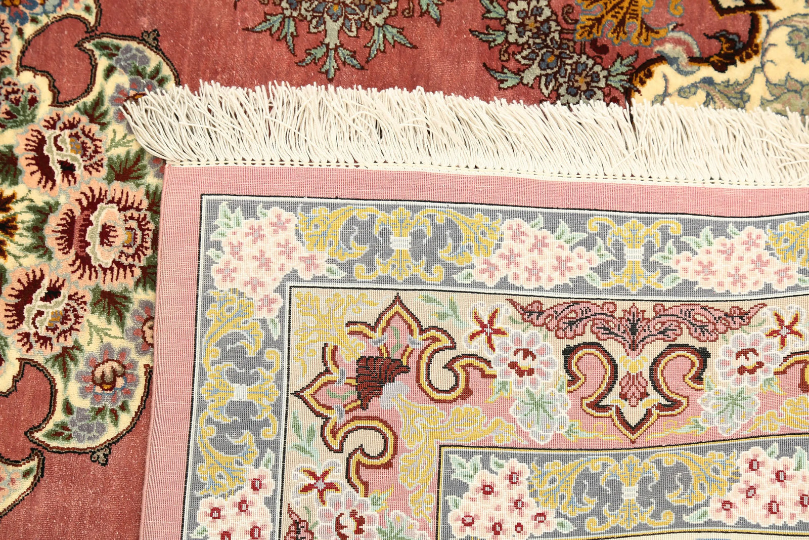 Hand Knotted Masterpiece Persian Qum Silk Rug - 3'4'' x 4'10'' - Arteverk Rugs Area rug