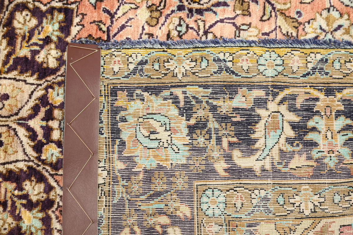 Hand Knotted Masterpiece Persian Qum Silk Rug - 3'4'' x 4'10'' - Arteverk Rugs Area rug