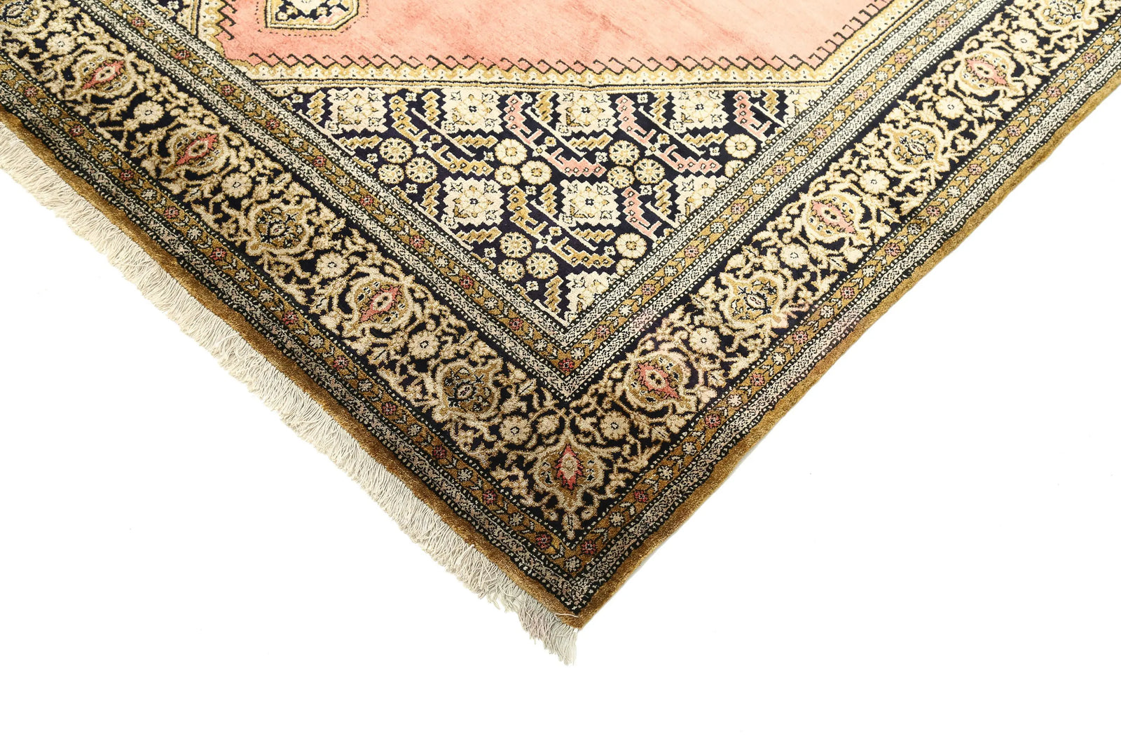 Hand Knotted Masterpiece Persian Qum Silk Rug - 4'5'' x 6'10'' - Arteverk Rugs Area rug