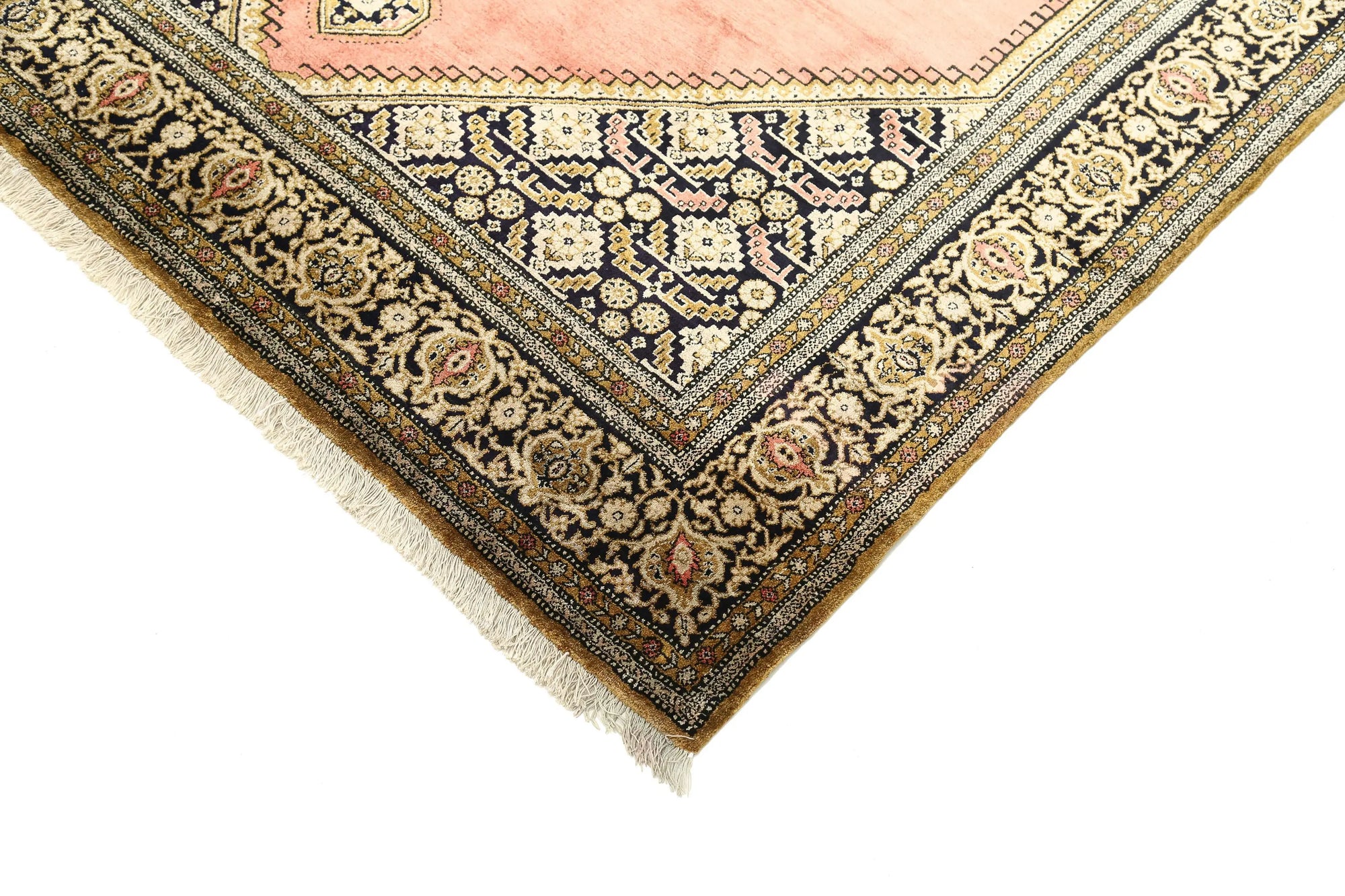 Hand Knotted Masterpiece Persian Qum Silk Rug - 4'5'' x 6'10'' - Arteverk Rugs Area rug
