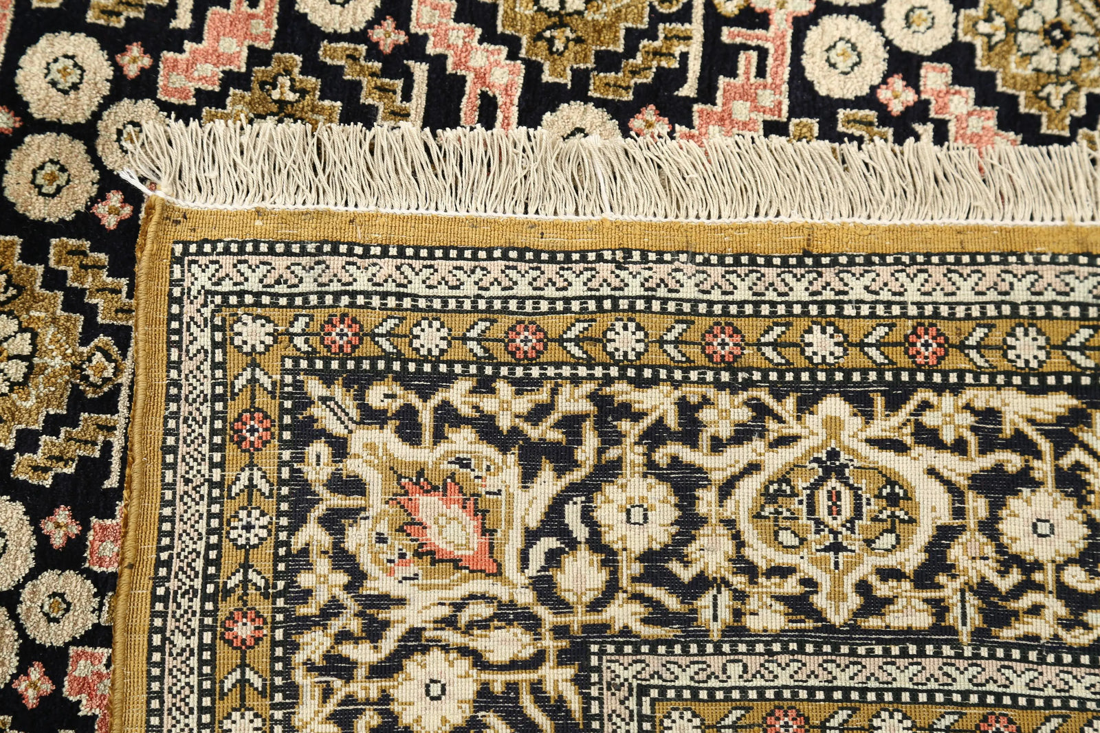 Hand Knotted Masterpiece Persian Qum Silk Rug - 4'5'' x 6'10'' - Arteverk Rugs Area rug