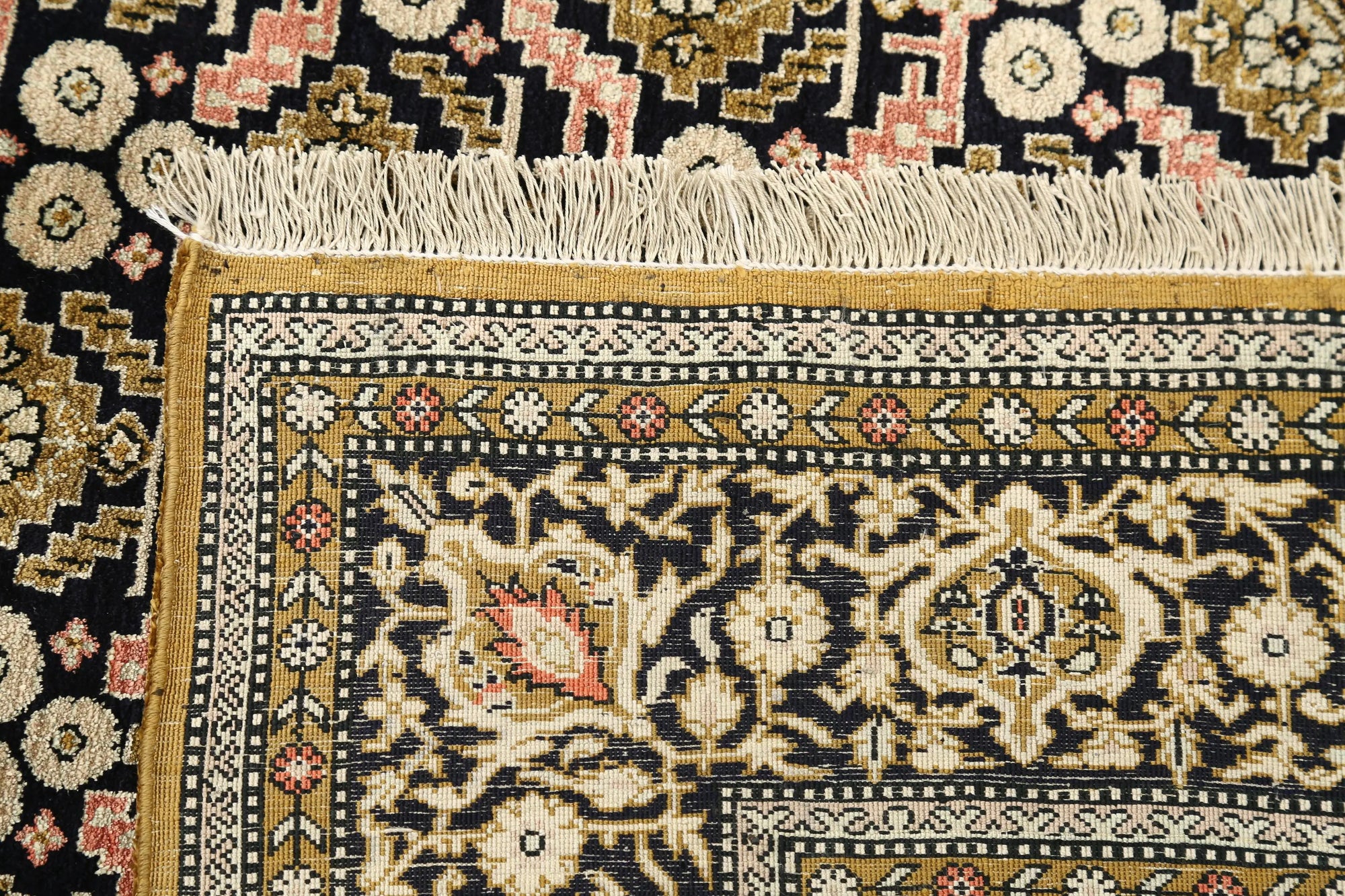 Hand Knotted Masterpiece Persian Qum Silk Rug - 4'5'' x 6'10'' - Arteverk Rugs Area rug