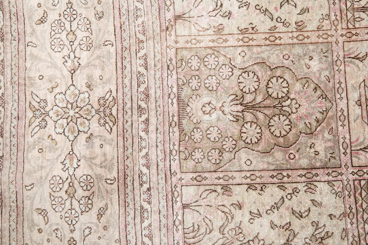 Alfombra de seda persa Qum obra maestra anudada a mano - 6'3'' x 7'1''