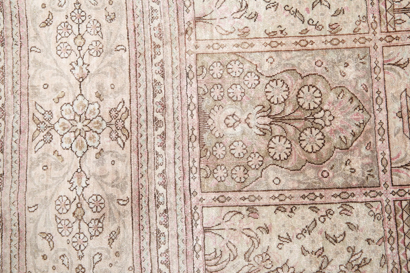 Alfombra de seda persa Qum obra maestra anudada a mano - 6'3'' x 7'1''