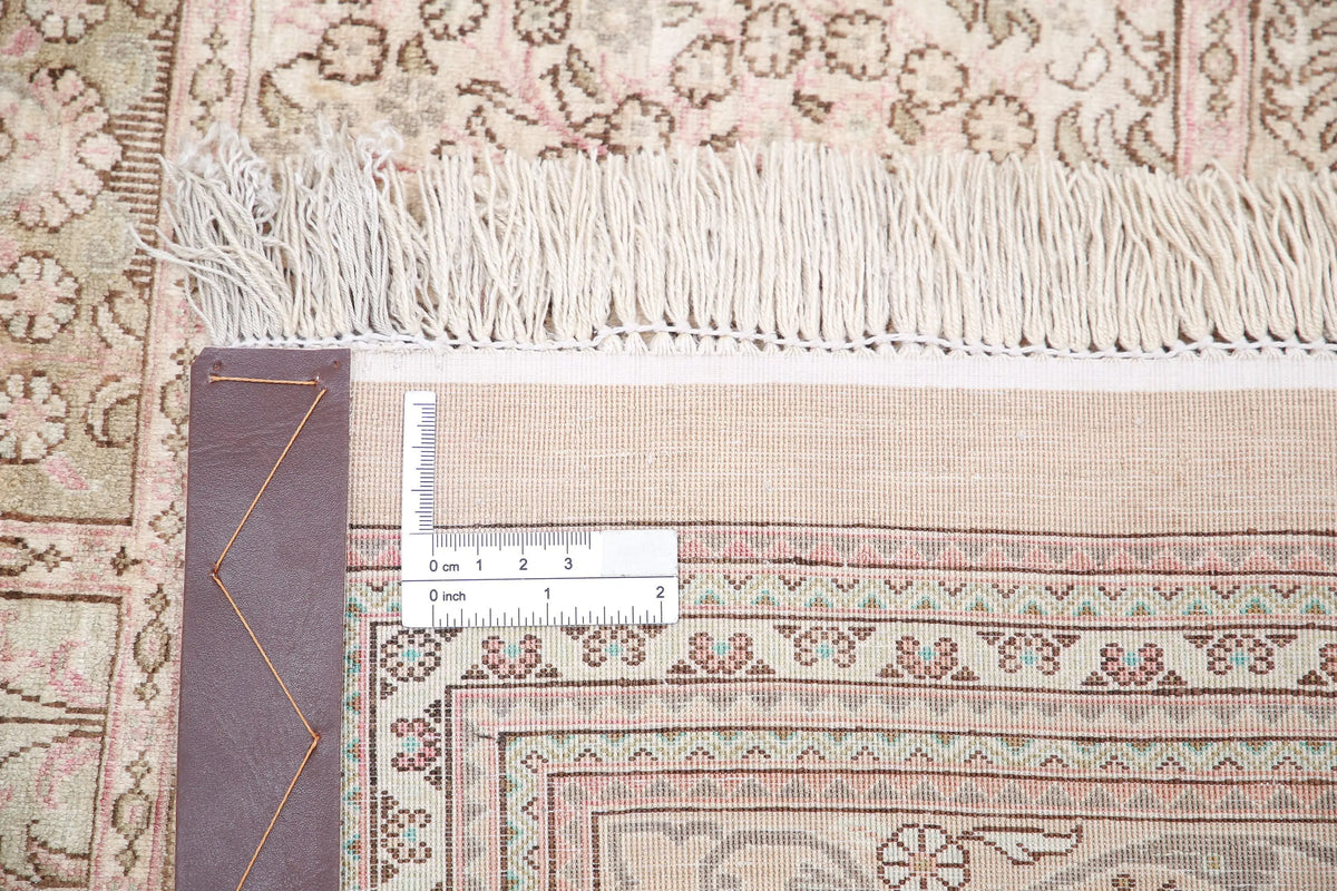 Alfombra de seda persa Qum obra maestra anudada a mano - 6'3'' x 7'1''