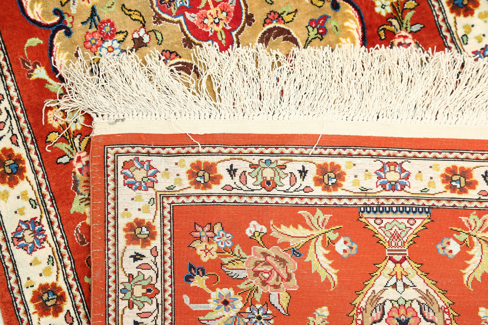 Hand Knotted Masterpiece Persian Qum Wool Rug - 1'7'' x 5'3'' - Arteverk Rugs Area rug