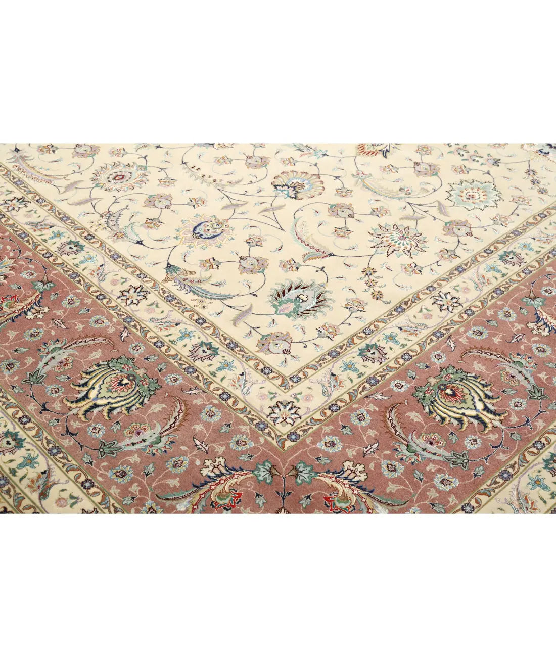 Hand Knotted Masterpiece Persian Tabriz Fine Faragi Wool Rug - 13'0'' x 16'11'' - Arteverk Rugs Area rug