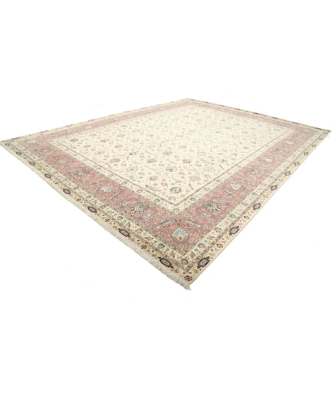 Hand Knotted Masterpiece Persian Tabriz Fine Faragi Wool Rug - 13'0'' x 16'11'' - Arteverk Rugs Area rug