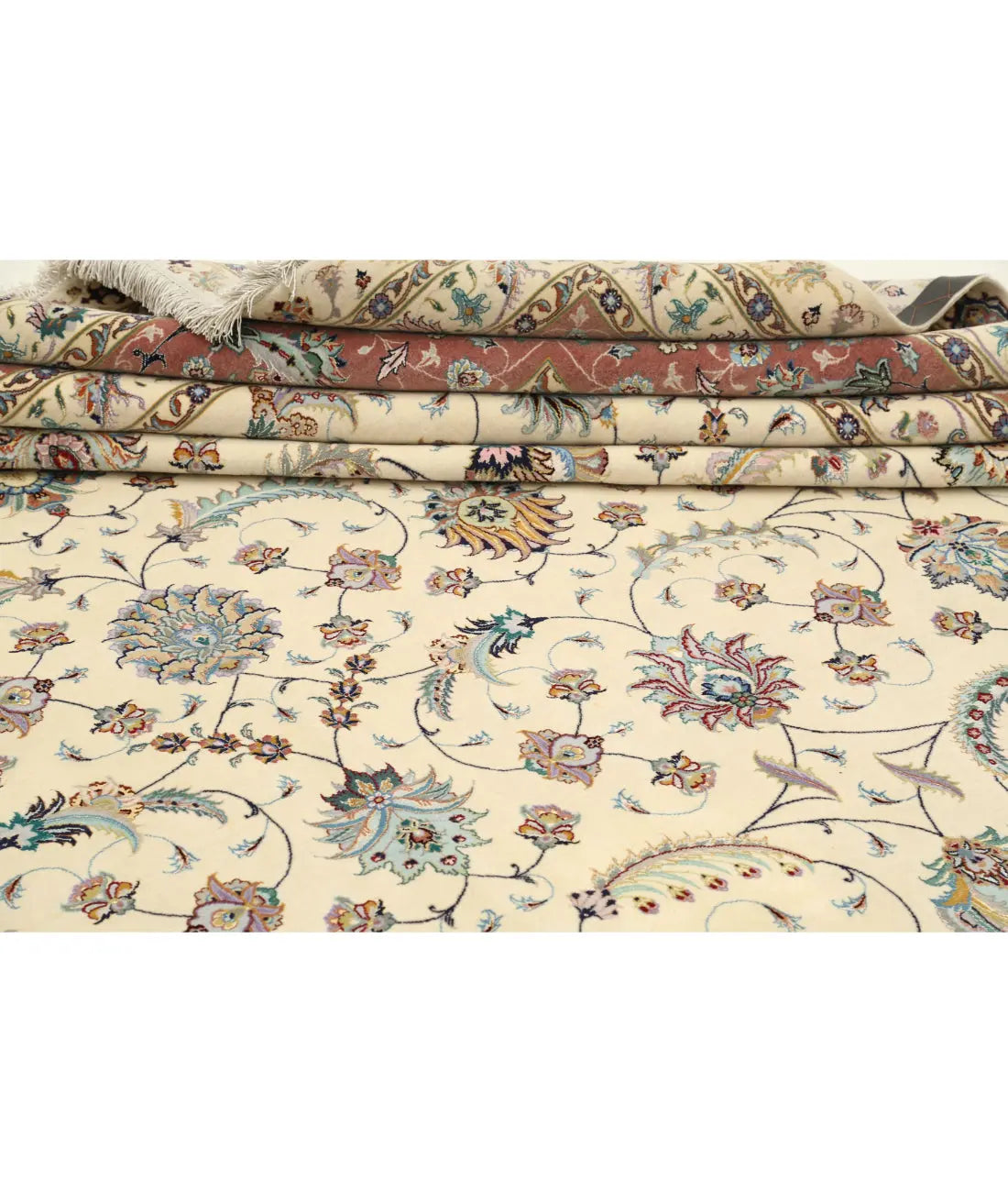 Hand Knotted Masterpiece Persian Tabriz Fine Faragi Wool Rug - 13'0'' x 16'11'' - Arteverk Rugs Area rug