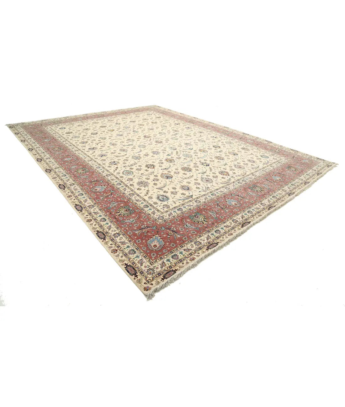 Hand Knotted Masterpiece Persian Tabriz Fine Faragi Wool Rug - 13'0'' x 16'11'' - Arteverk Rugs Area rug