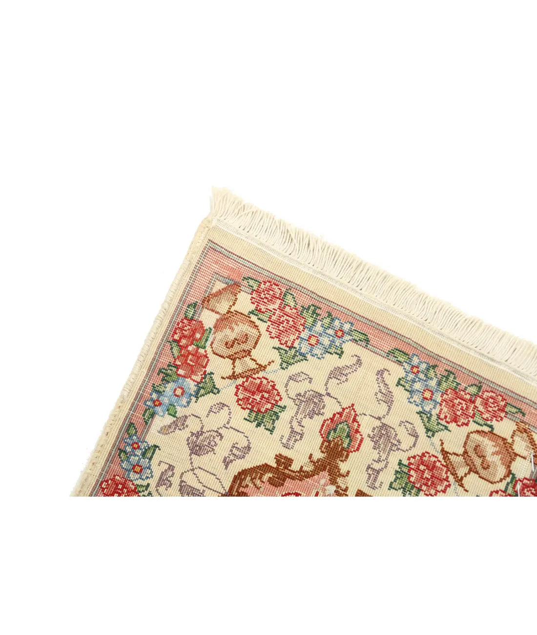 Hand Knotted Masterpiece Oriental Tabriz Fine Wool Rug - 0'11'' x 1'3''