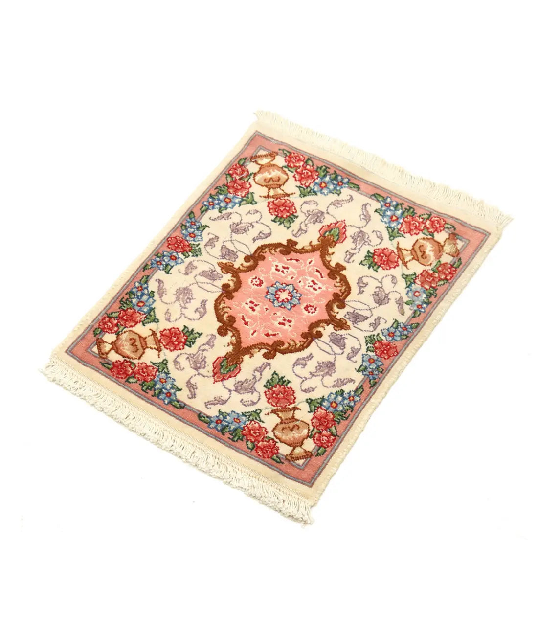 Hand Knotted Masterpiece Persian Tabriz Fine Wool Rug - 0'11'' x 1'3'' - Arteverk Rugs Area rug
