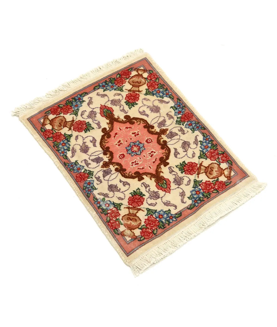 Hand Knotted Masterpiece Persian Tabriz Fine Wool Rug - 0'11'' x 1'3'' - Arteverk Rugs Area rug
