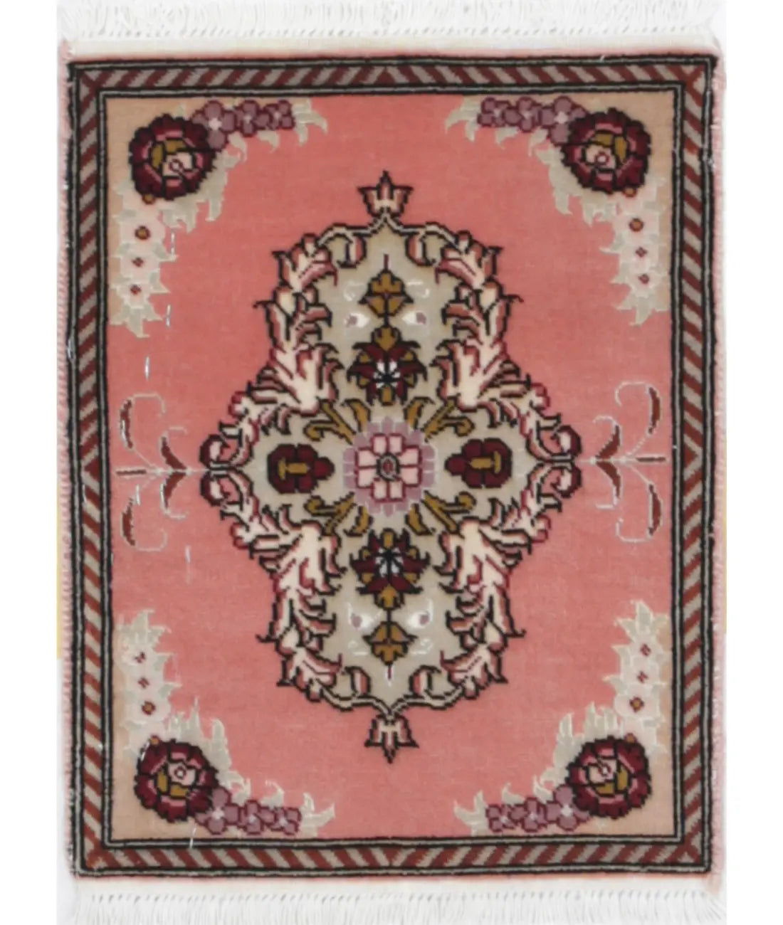 Hand Knotted Masterpiece Persian Tabriz Fine Wool Rug - 1&#39;0&#39;&#39; x 1&#39;4&#39;&#39; - Arteverk Rugs Area rug