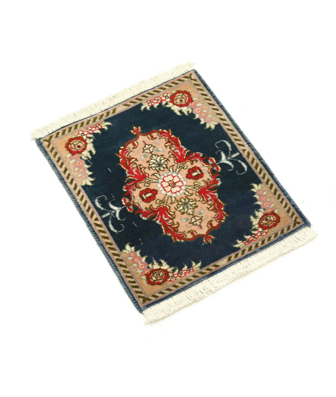 Hand Knotted Masterpiece Persian Tabriz Fine Wool Rug - 1'1'' x 1'3'' - Arteverk Rugs Area rug